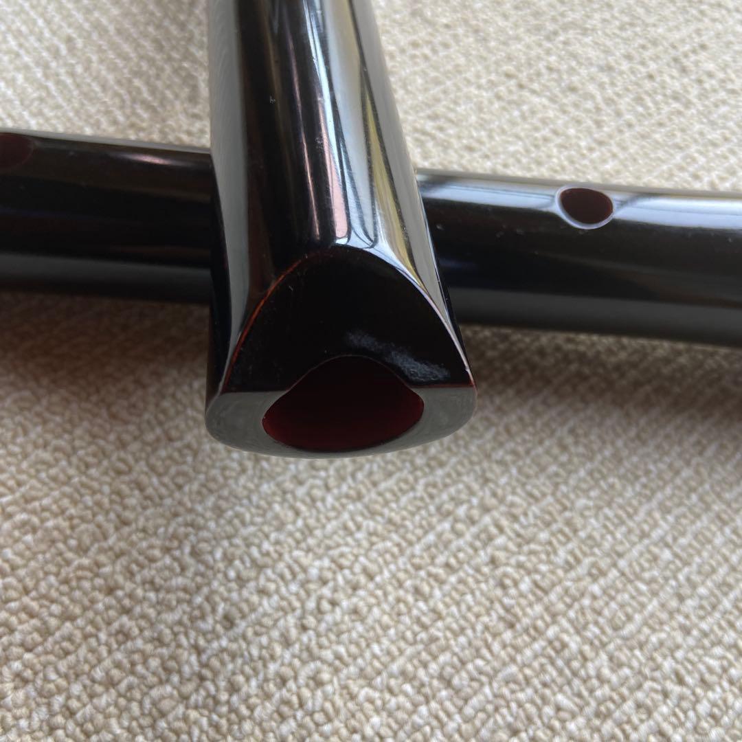 229 黒い尺八 ニ尺管　五音孔 三角形開口部