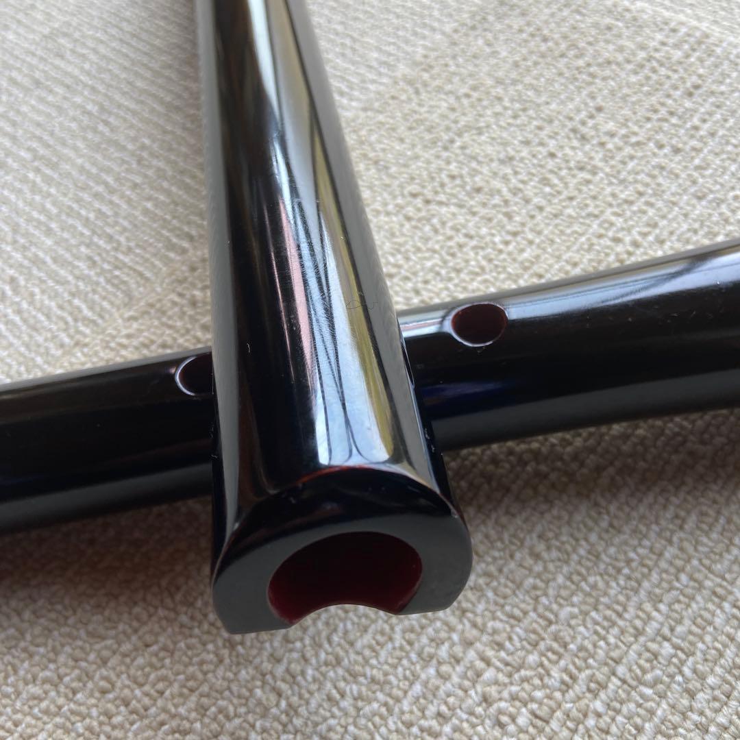 229 黒い尺八 ニ尺管　五音孔 三角形開口部