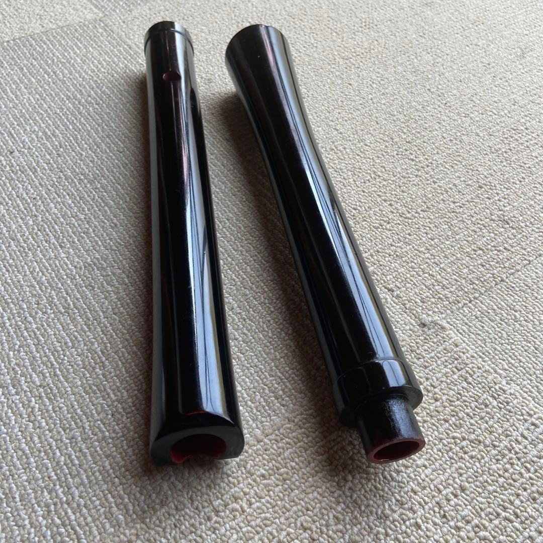 229 黒い尺八 ニ尺管　五音孔 三角形開口部