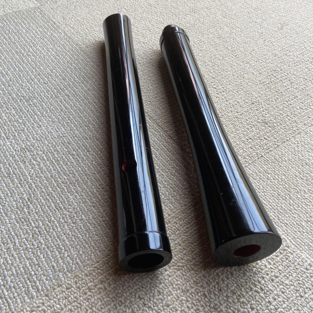 229 黒い尺八 ニ尺管　五音孔 三角形開口部