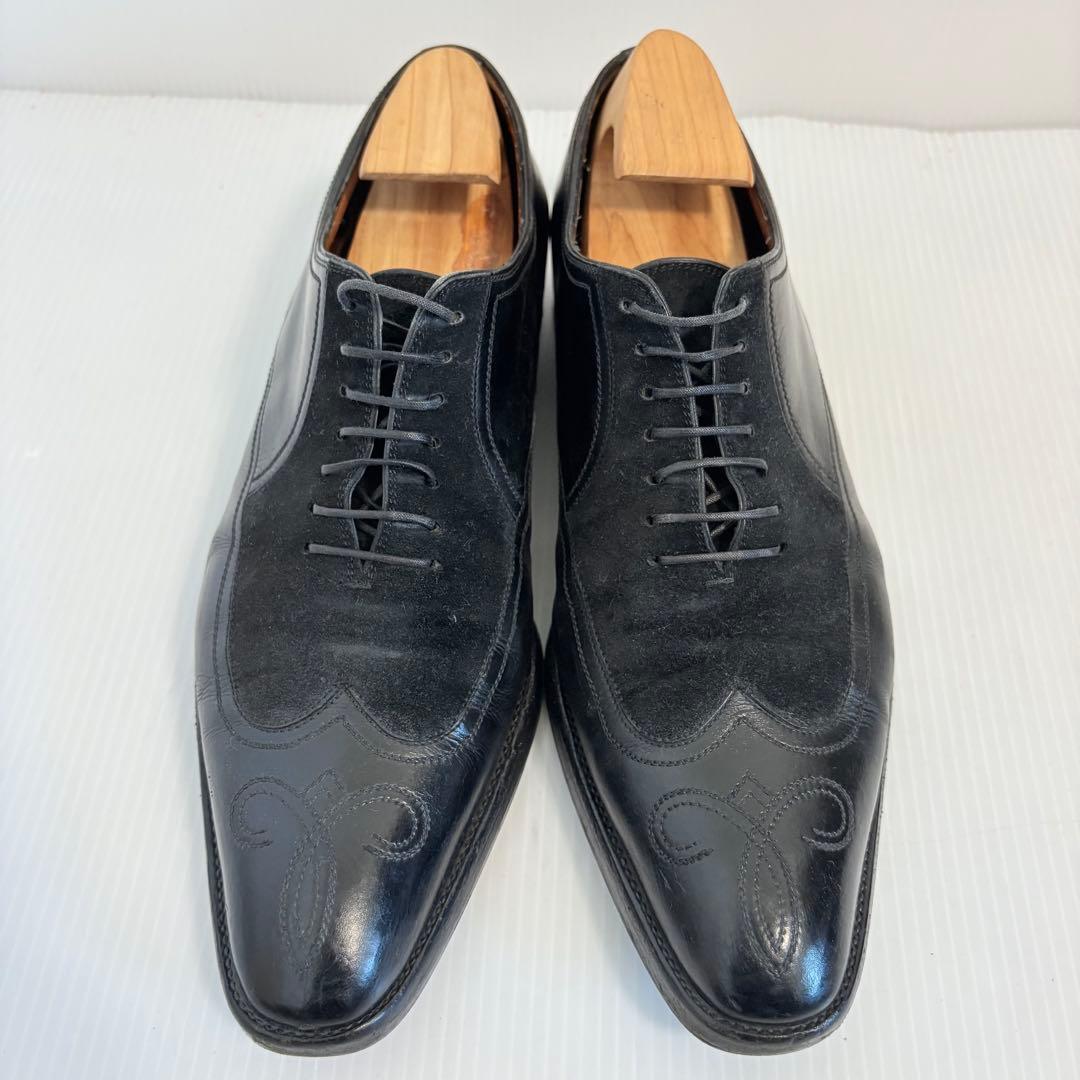 【最高級】ア・テストーニ ウイングチップ ビジネスシューズ スエード 26.5