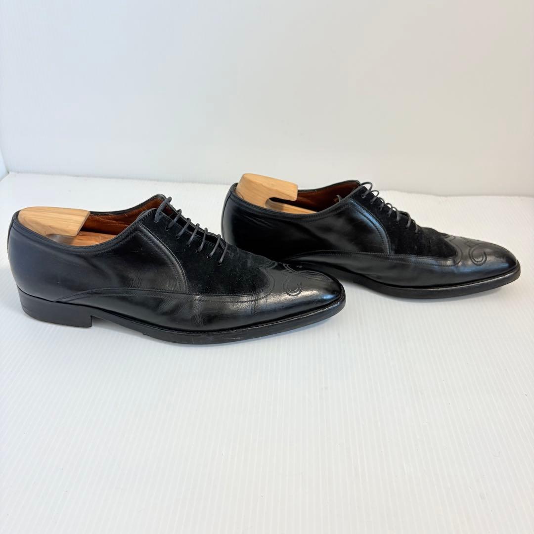 【最高級】ア・テストーニ ウイングチップ ビジネスシューズ スエード 26.5