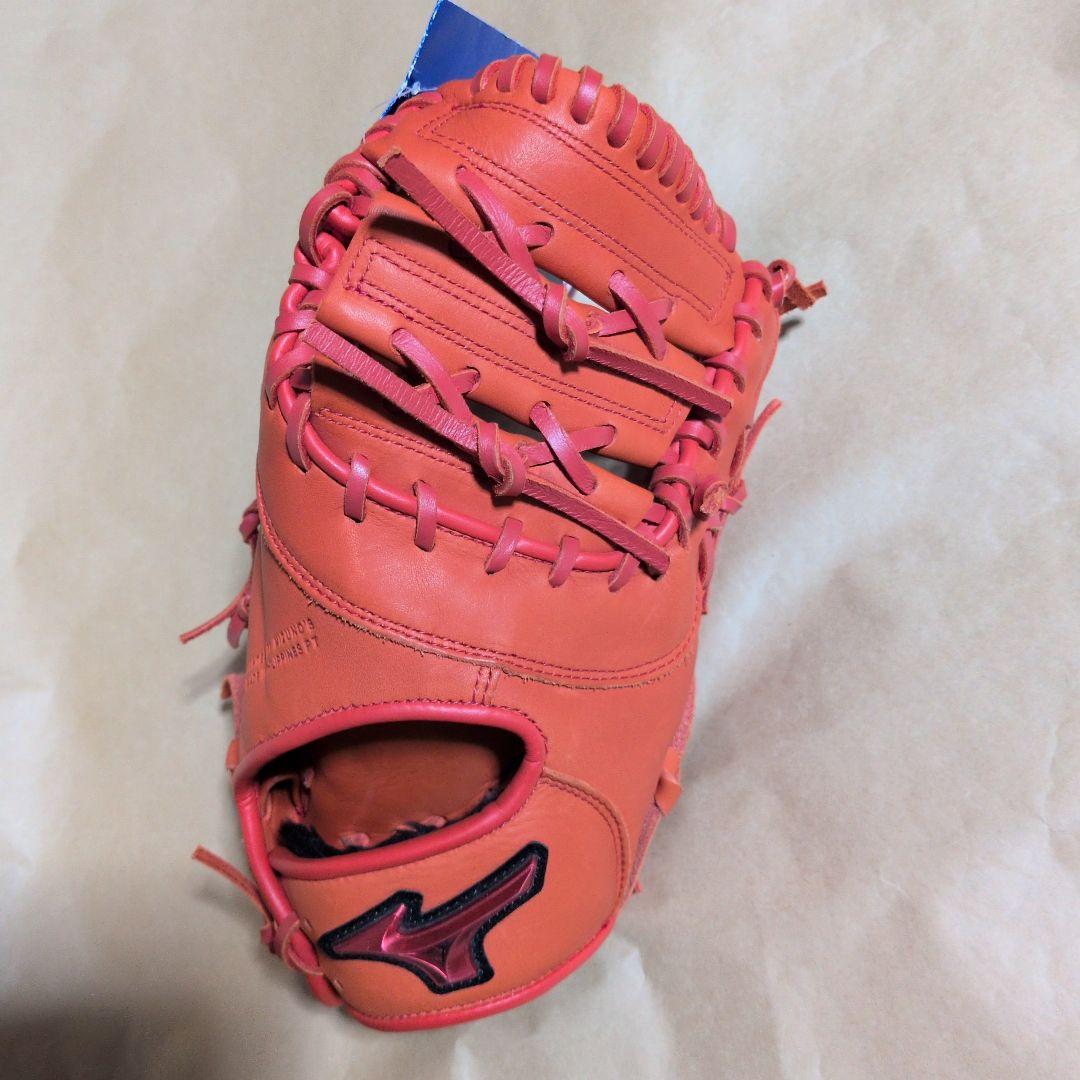 ミズノ:野球:ファーストミッ: 軟式用: :右投げ:大人用:オレンジ
