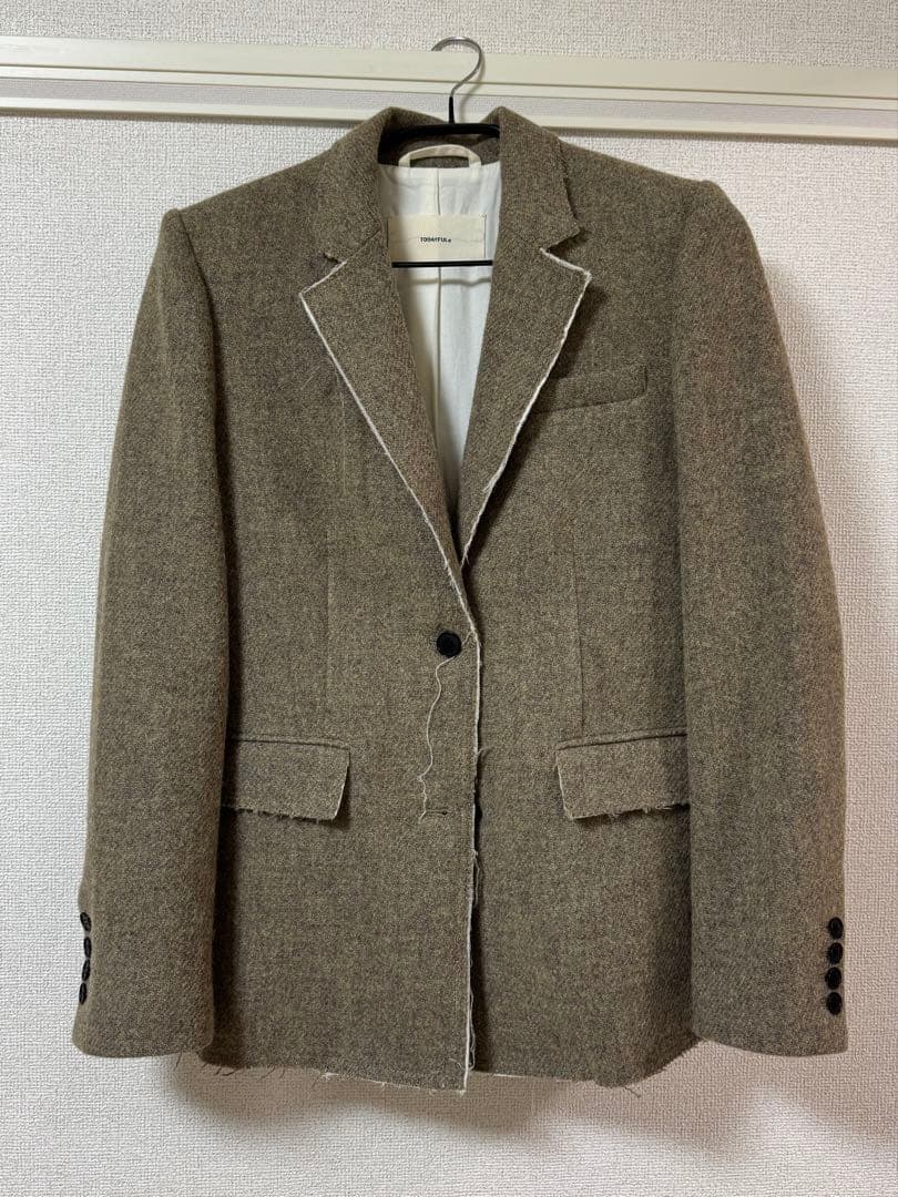 【美品】TODAYFUL CUTOFF WOOL JACKET 36 Olive