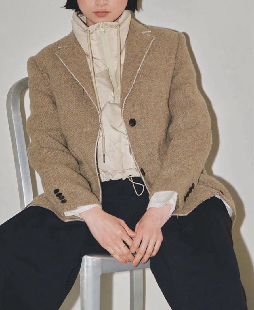 【美品】TODAYFUL CUTOFF WOOL JACKET 36 Olive
