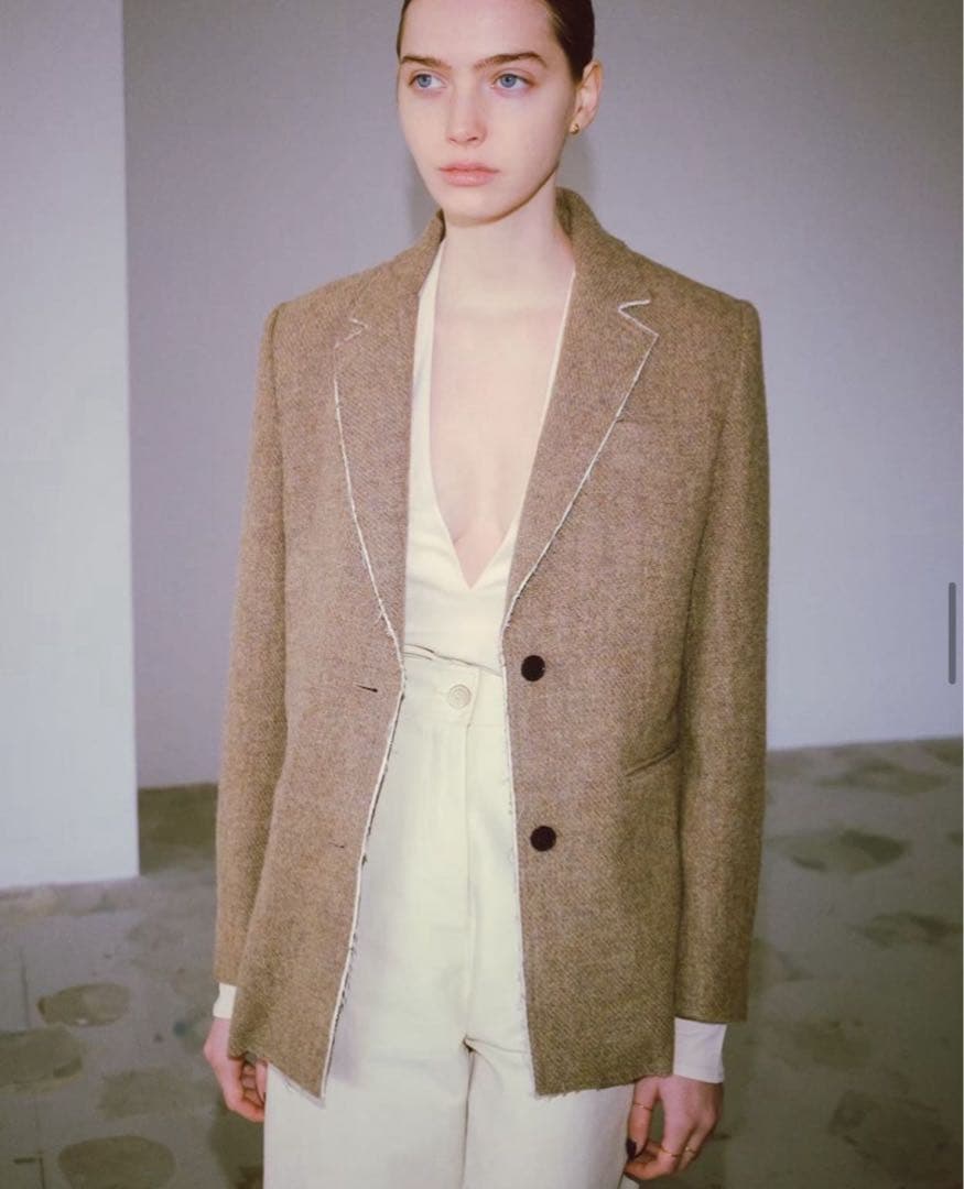 【美品】TODAYFUL CUTOFF WOOL JACKET 36 Olive