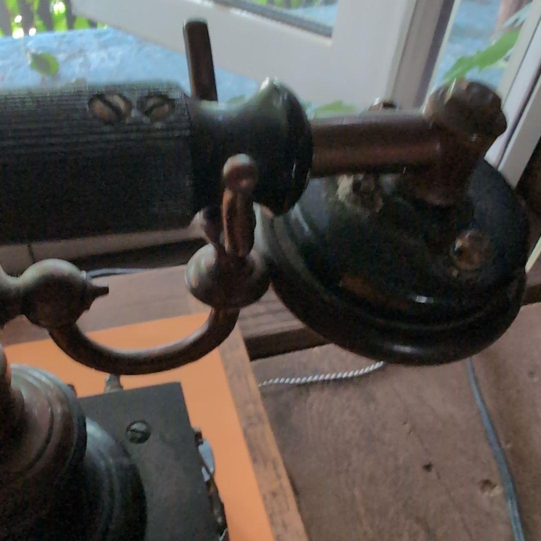 希少品 アンティーク電話 金属製 ハンドセット付き