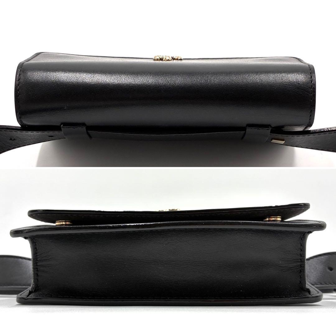 【極美品】ジミーチュウ デカロゴ ボディバッグ ウエストバッグ 正規品 ブラック