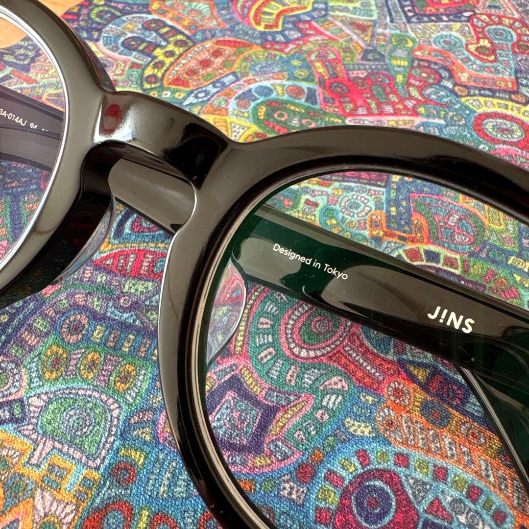 ほぼ未使用/JINS/黒縁メガネ