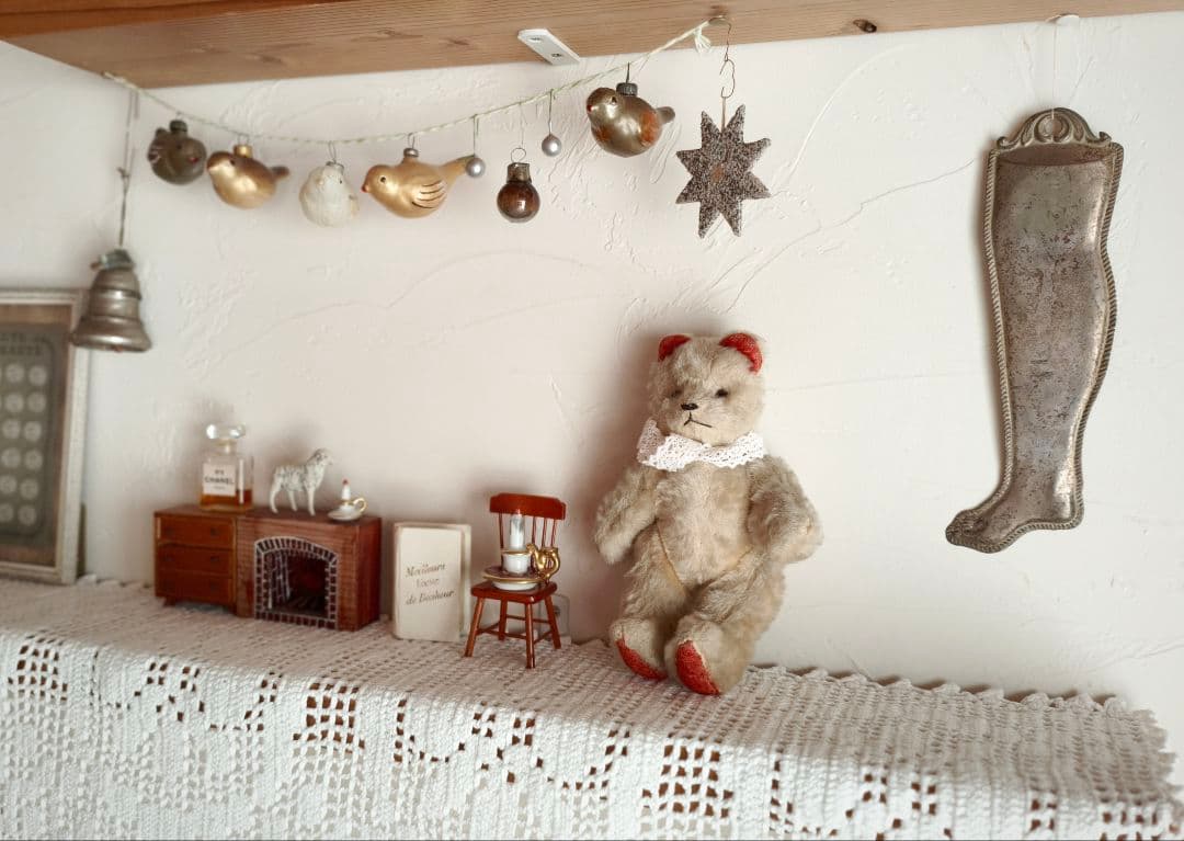 * vintage bear ❀ * 朱色のお耳の クマちゃん