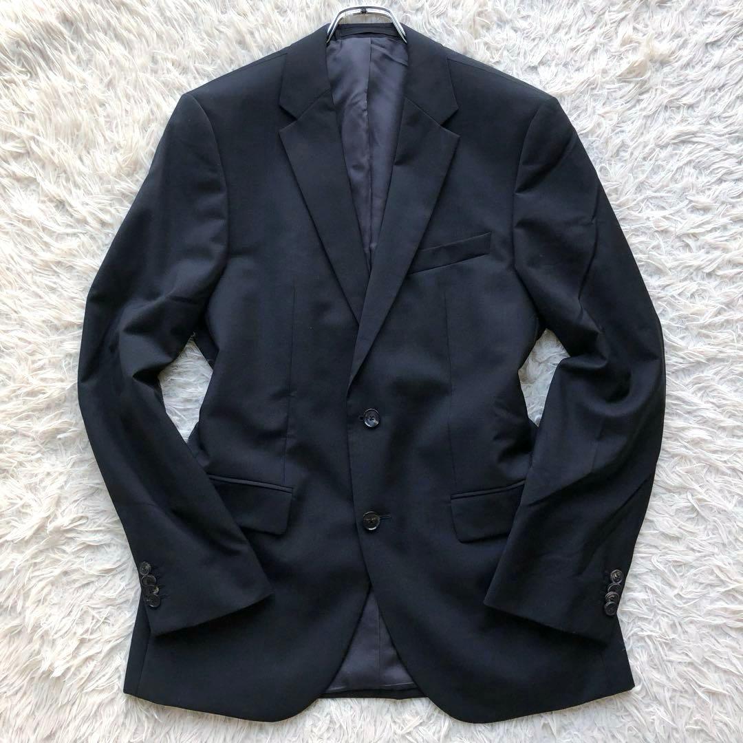 【極美品】ヒューゴボス　スーツ　上下　黒　ウール100% フォーマル　大谷翔平