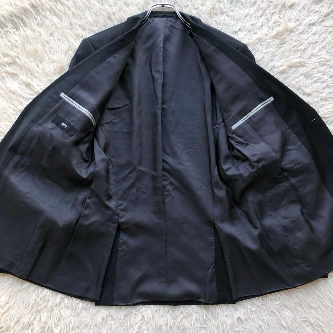 【極美品】ヒューゴボス　スーツ　上下　黒　ウール100% フォーマル　大谷翔平