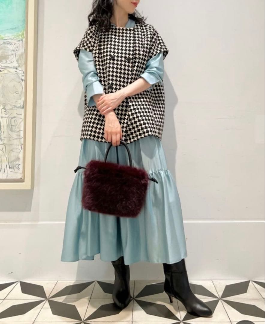 新品未使用完売品タグ付きTOMORROWLANDドビーハウンドトゥースバレルジレ