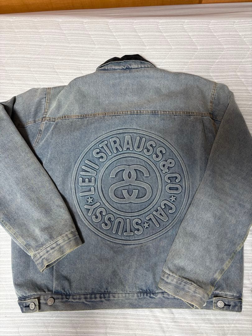 ジャケット・アウター STUSSY LEVIS EMBOSSED TRUCKER JACKET L