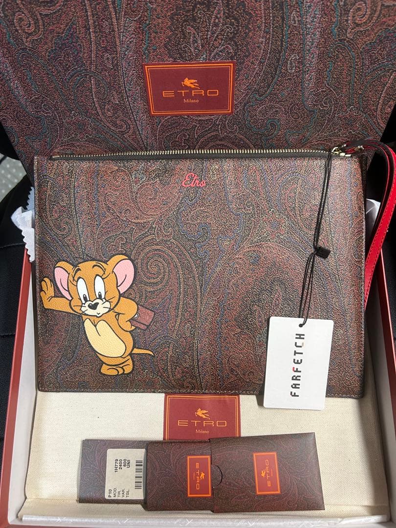 【未使用品】ETRO トムとジェリー クラッチバッグ