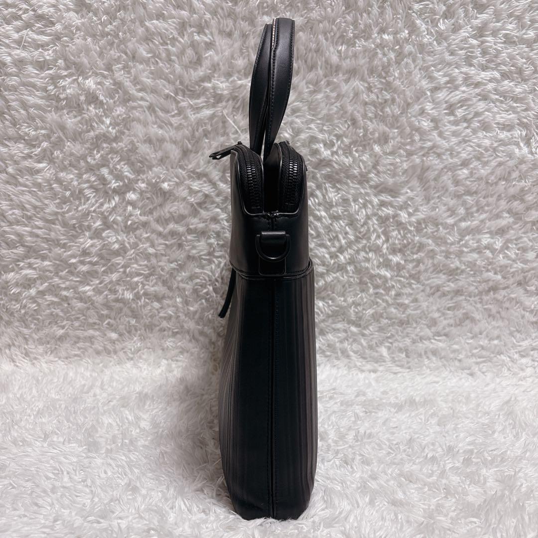 ポールスミス シャドーストライプ レザー 2WAY ブリーフケース ブラック