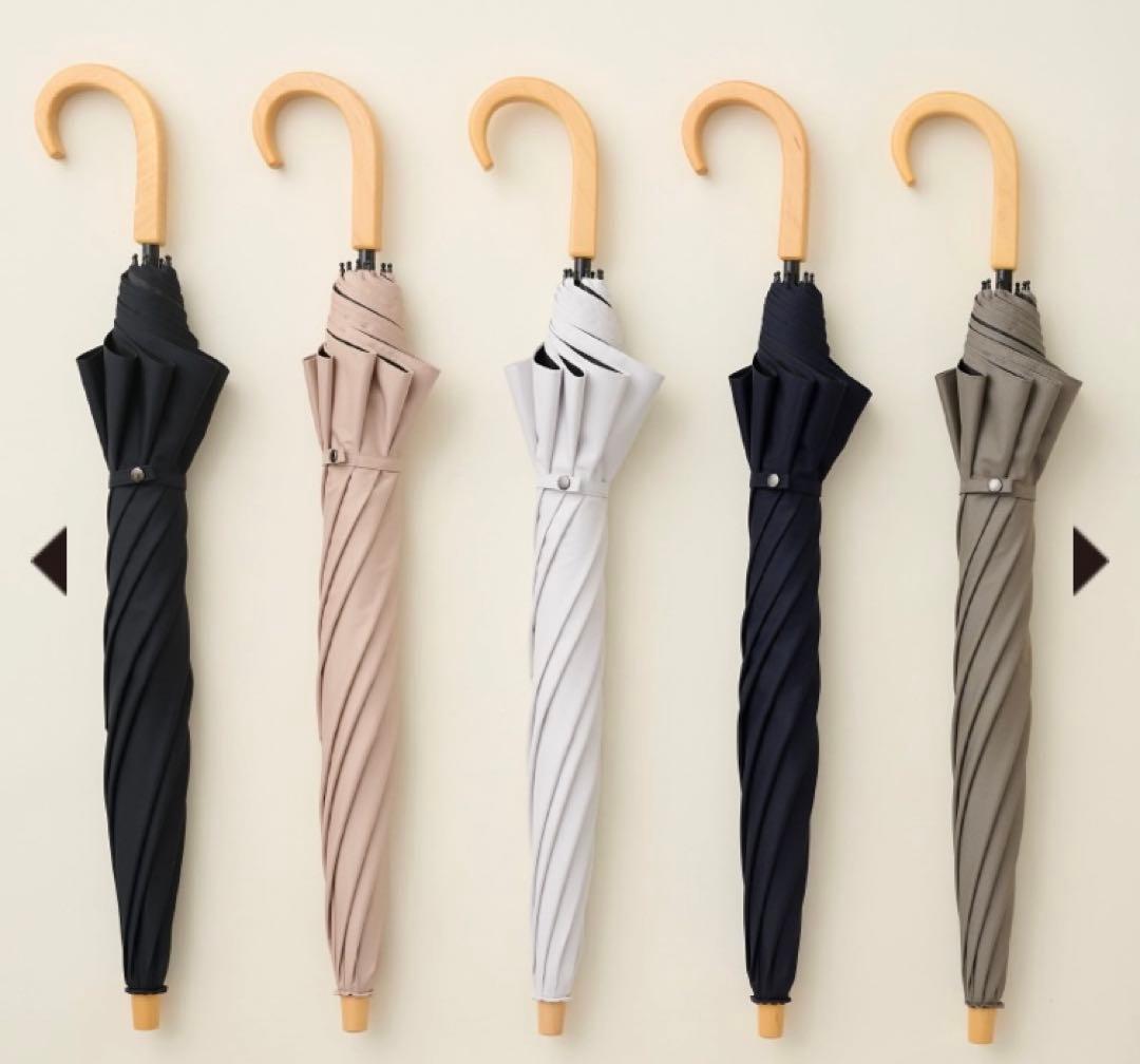 SUNBARRIER / サンバリア100 2段折 木曲がり手元 無地 ホワイト