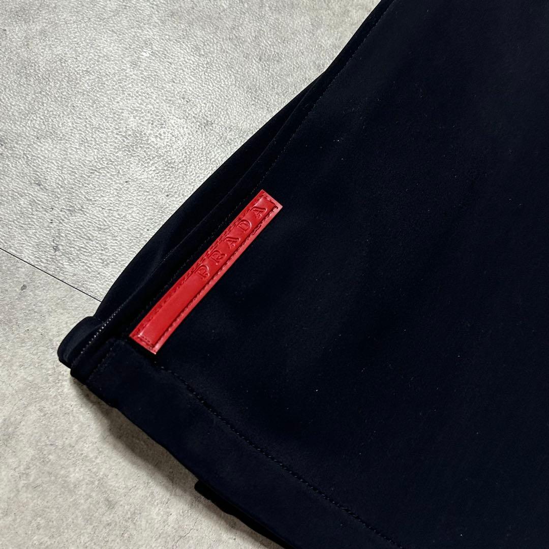 PRADA sport ジップ フレアナイロンパンツ 黒 48 ストレッチ