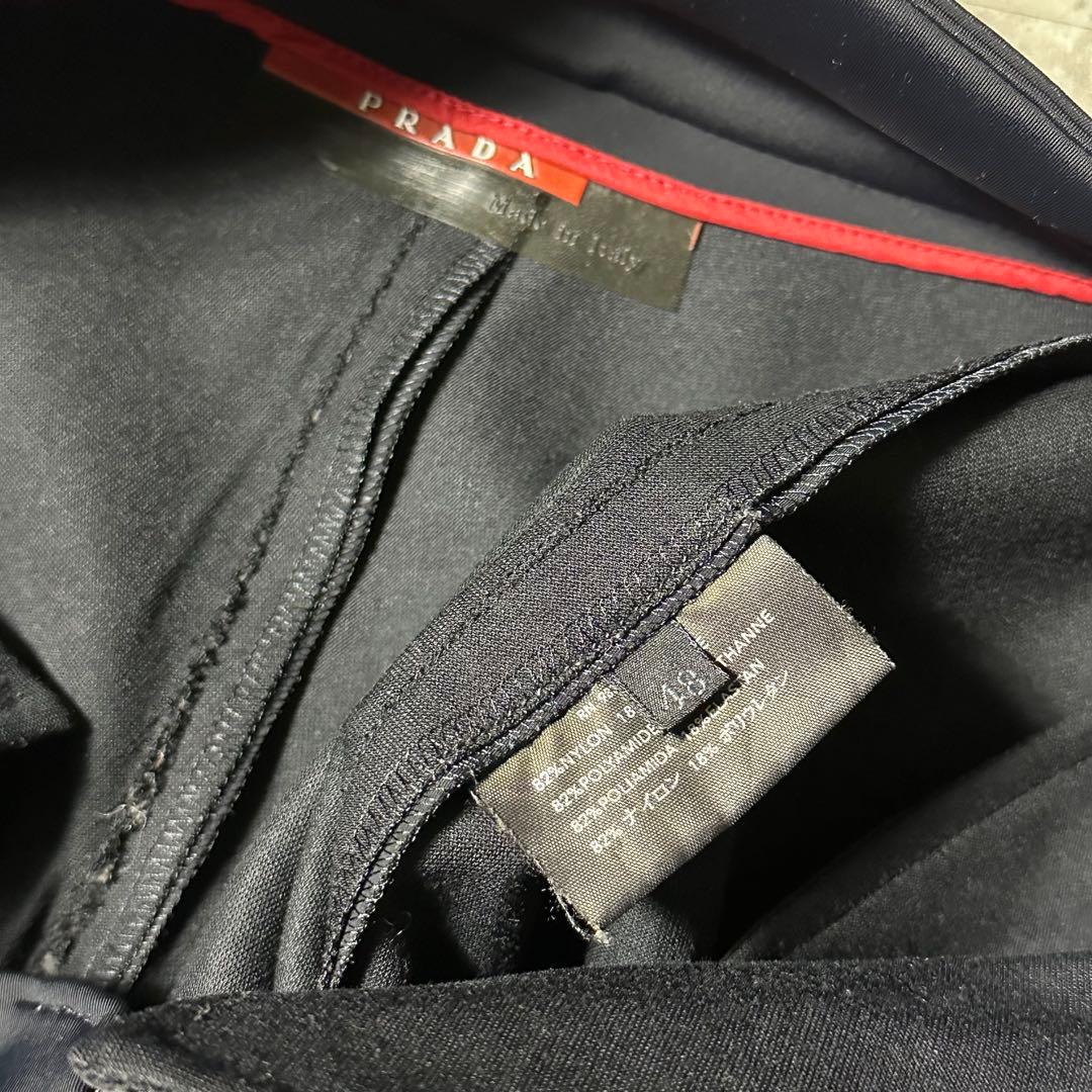 PRADA sport ジップ フレアナイロンパンツ 黒 48 ストレッチ