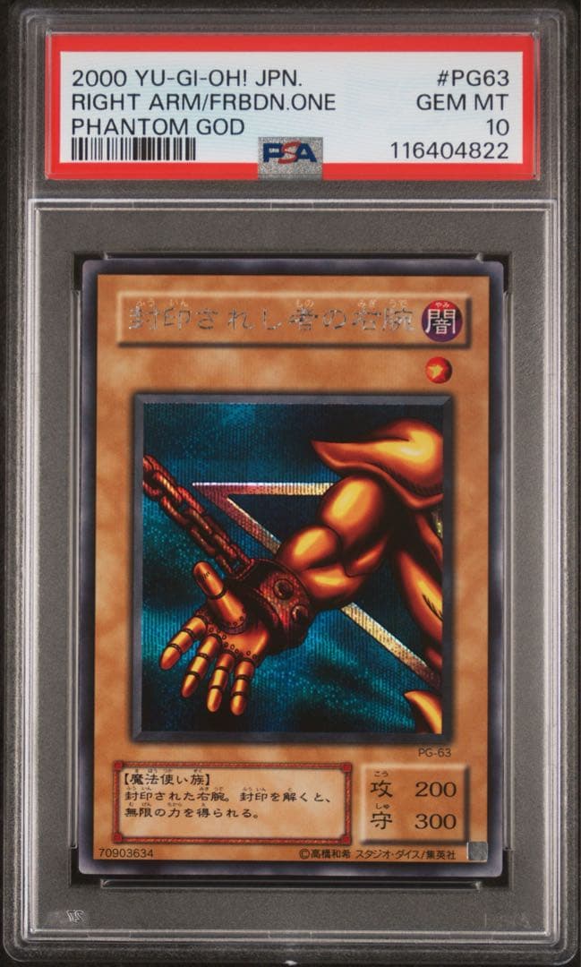 【 鑑定品 PSA10 】　極美品　最安値　世界22枚　封印されし者の右腕　二期