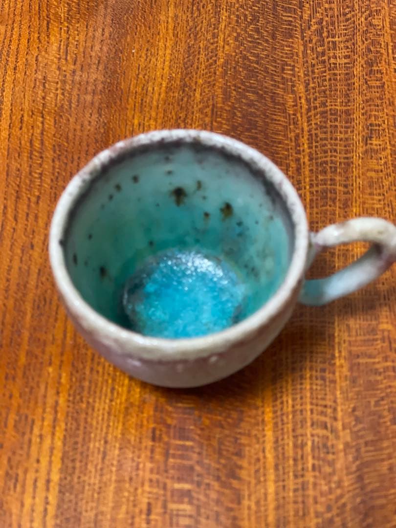 山田想 青窯変ぐいのみ 作家もの　酒器 常滑焼　ぐい吞み 桐箱