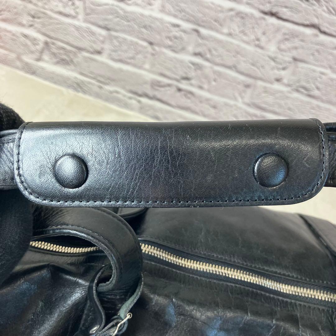 美品 ポーター SHAPE ボストンバッグ 牛ステア 光沢 撥水加工 ポーチ付