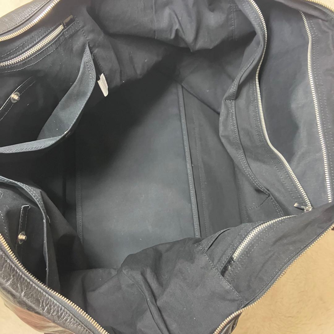 美品 ポーター SHAPE ボストンバッグ 牛ステア 光沢 撥水加工 ポーチ付