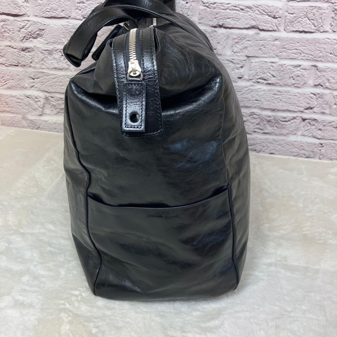 美品 ポーター SHAPE ボストンバッグ 牛ステア 光沢 撥水加工 ポーチ付