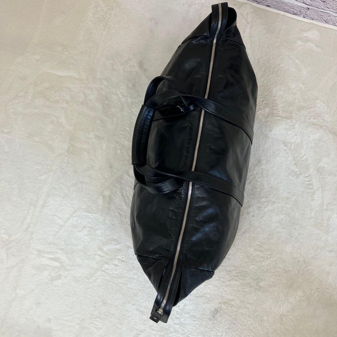 美品 ポーター SHAPE ボストンバッグ 牛ステア 光沢 撥水加工 ポーチ付