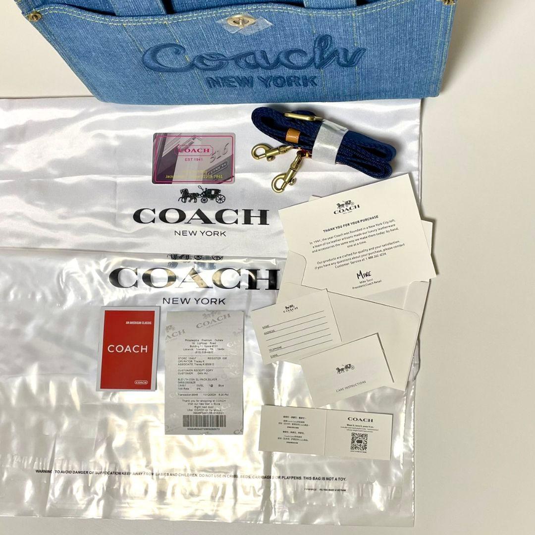 レディース　COACH デニム トートバッグ ショルダーバッグ CR657