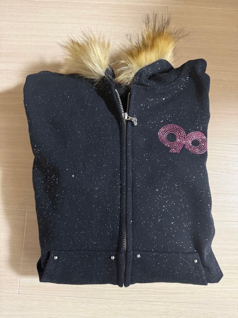 新品未使用9090 girl Logo Glitter Hoodie M