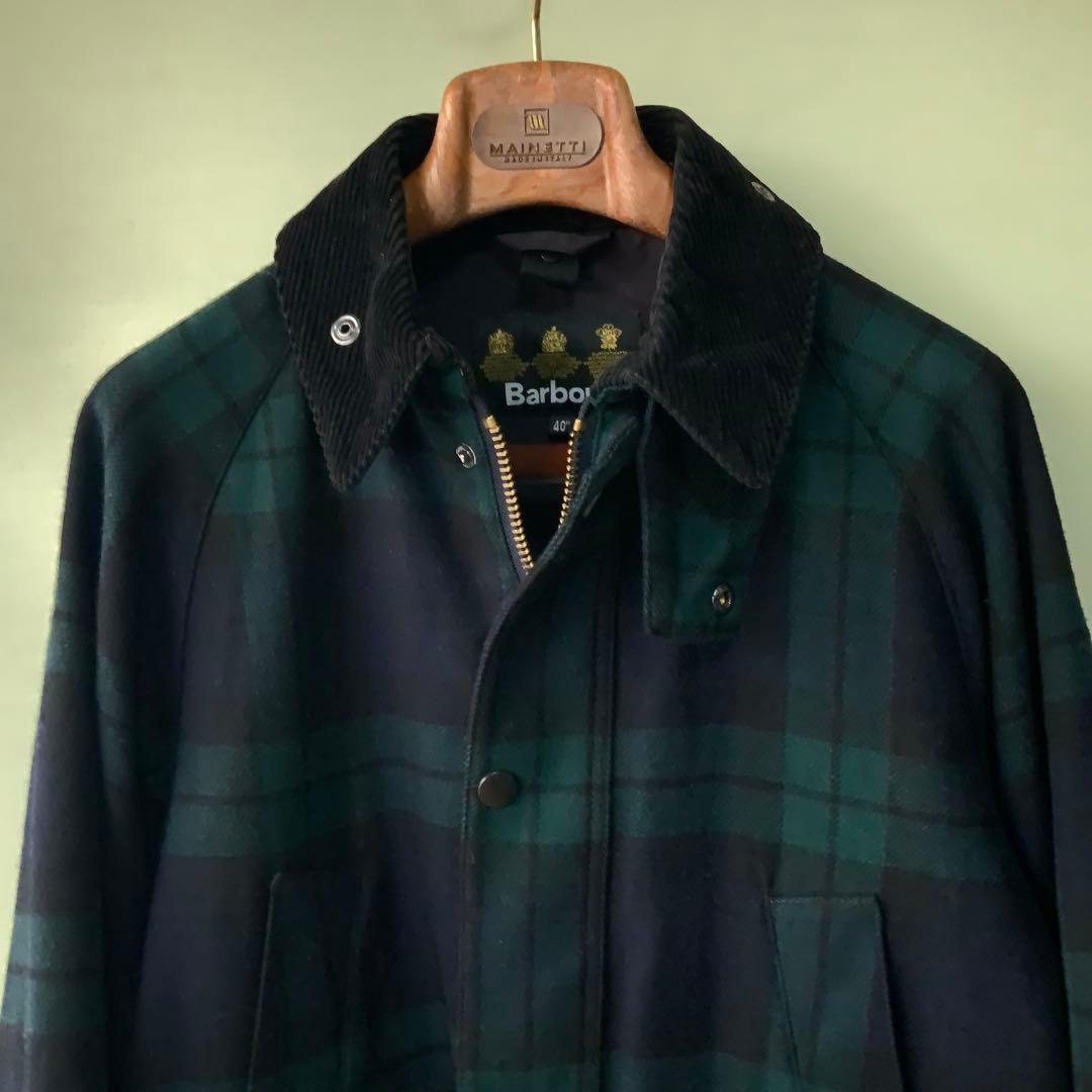 美品 Barbourバブアー ウールジャケットBEDALE 40ブラックウォッチ