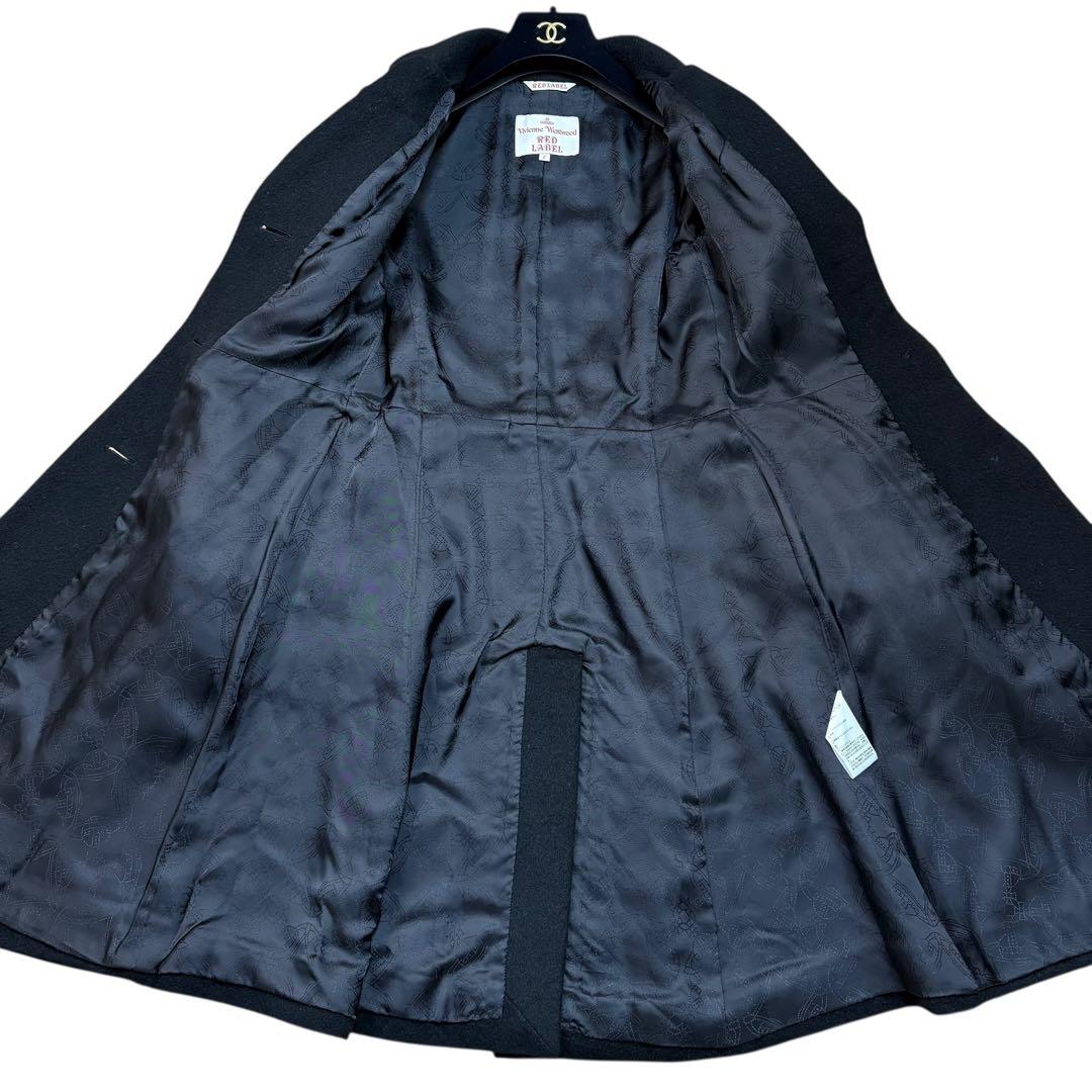極美品 ヴィヴィアンウエストウッドレッドレーベル アルパカ ロングコート 黒
