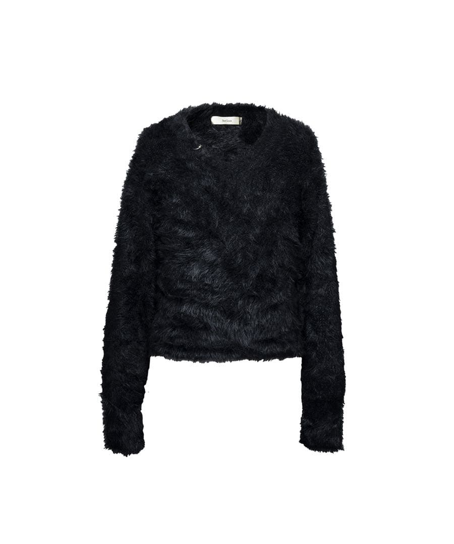 ジェントルイス Neck Pierce Shaggy Knit M ブラック