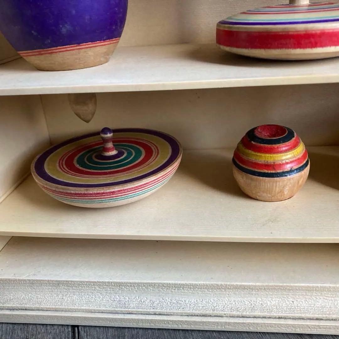 懐かしいサンヨーTV非売品！木製こまセット 収納箱付き