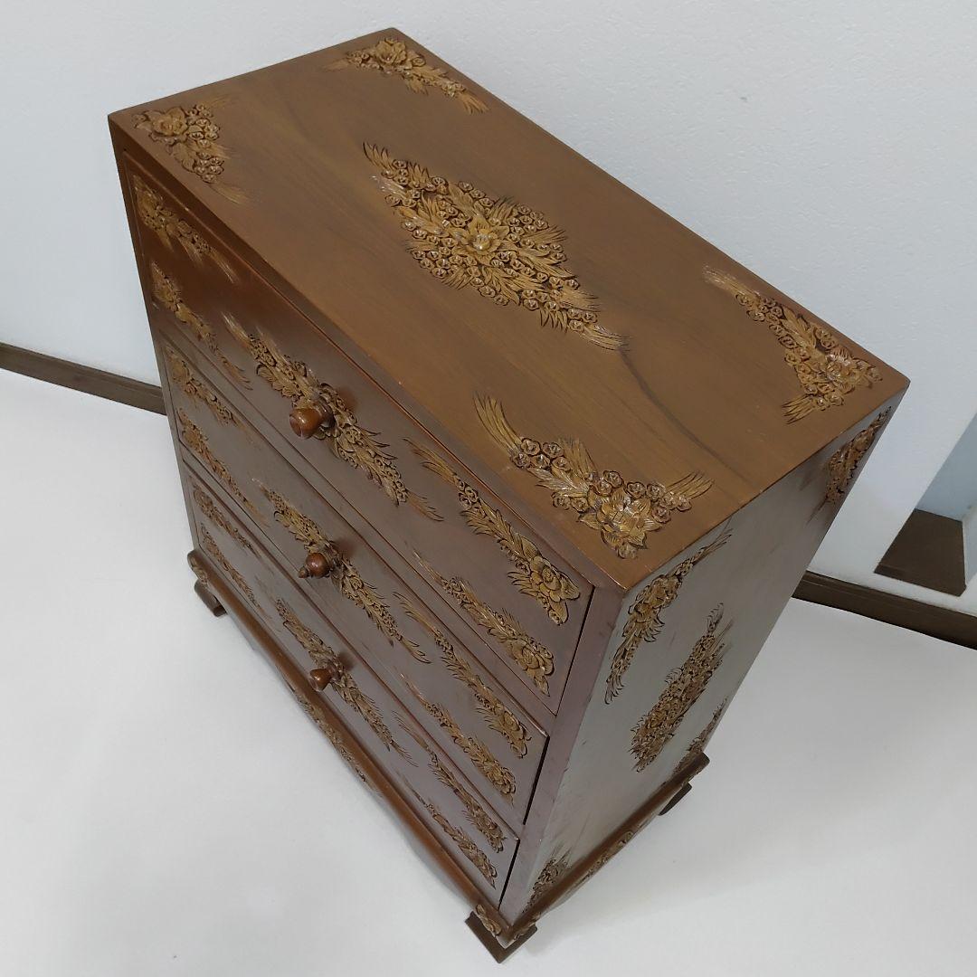 彫刻家具 木彫りチェスト