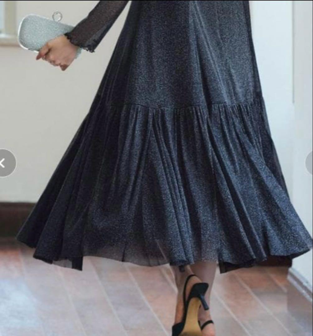 あ*み様 オケージョンドレス ラメチュールメロウ ワンピースドレス ブラック