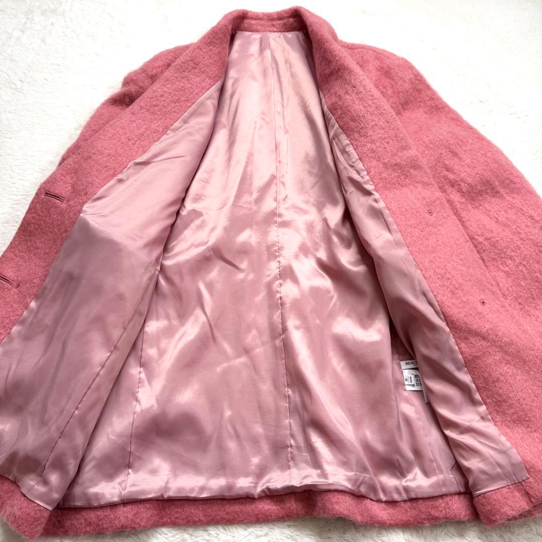 【美品】BEAUTY&YOUTH シャギービッグジャケット ピンク M