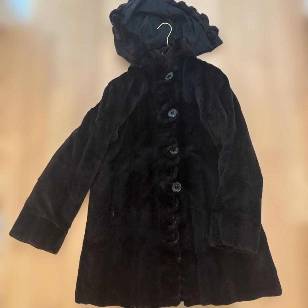 BALMAIN フード付き毛皮コート 両面使える