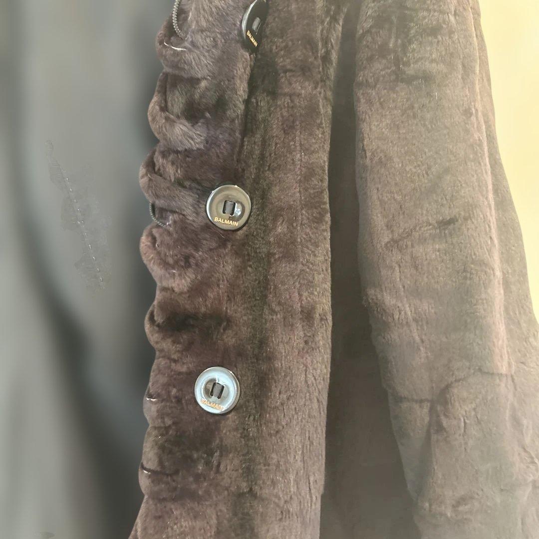 BALMAIN フード付き毛皮コート 両面使える