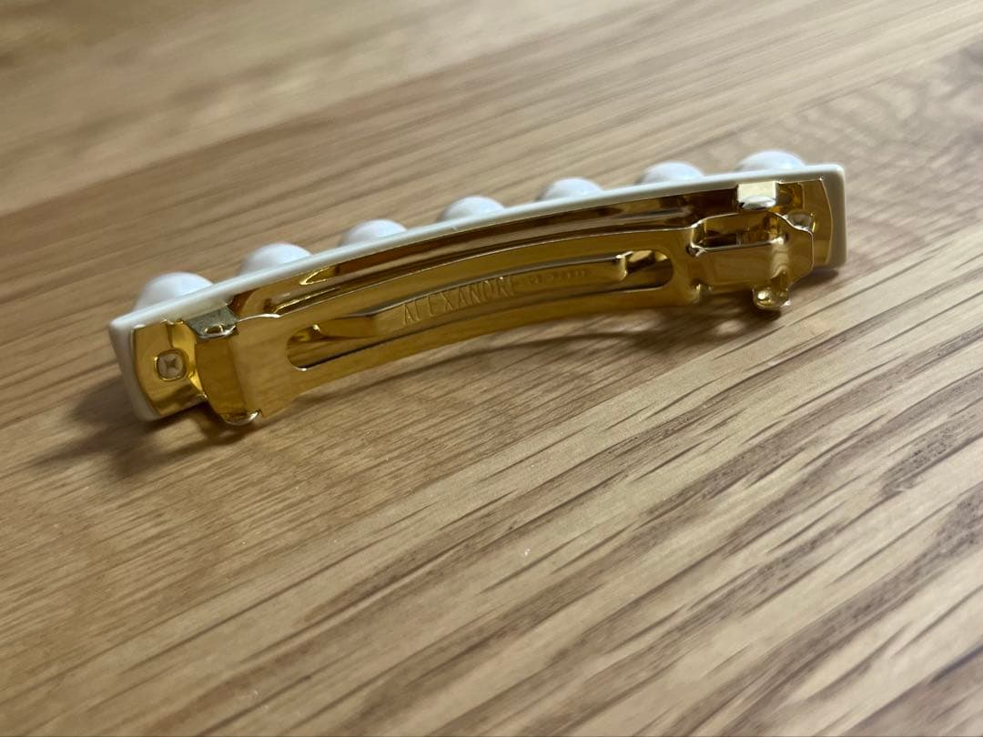 美品♡アレクサンドルドゥパリ♡パールバレッタ♡ベージュ♡タイムレス