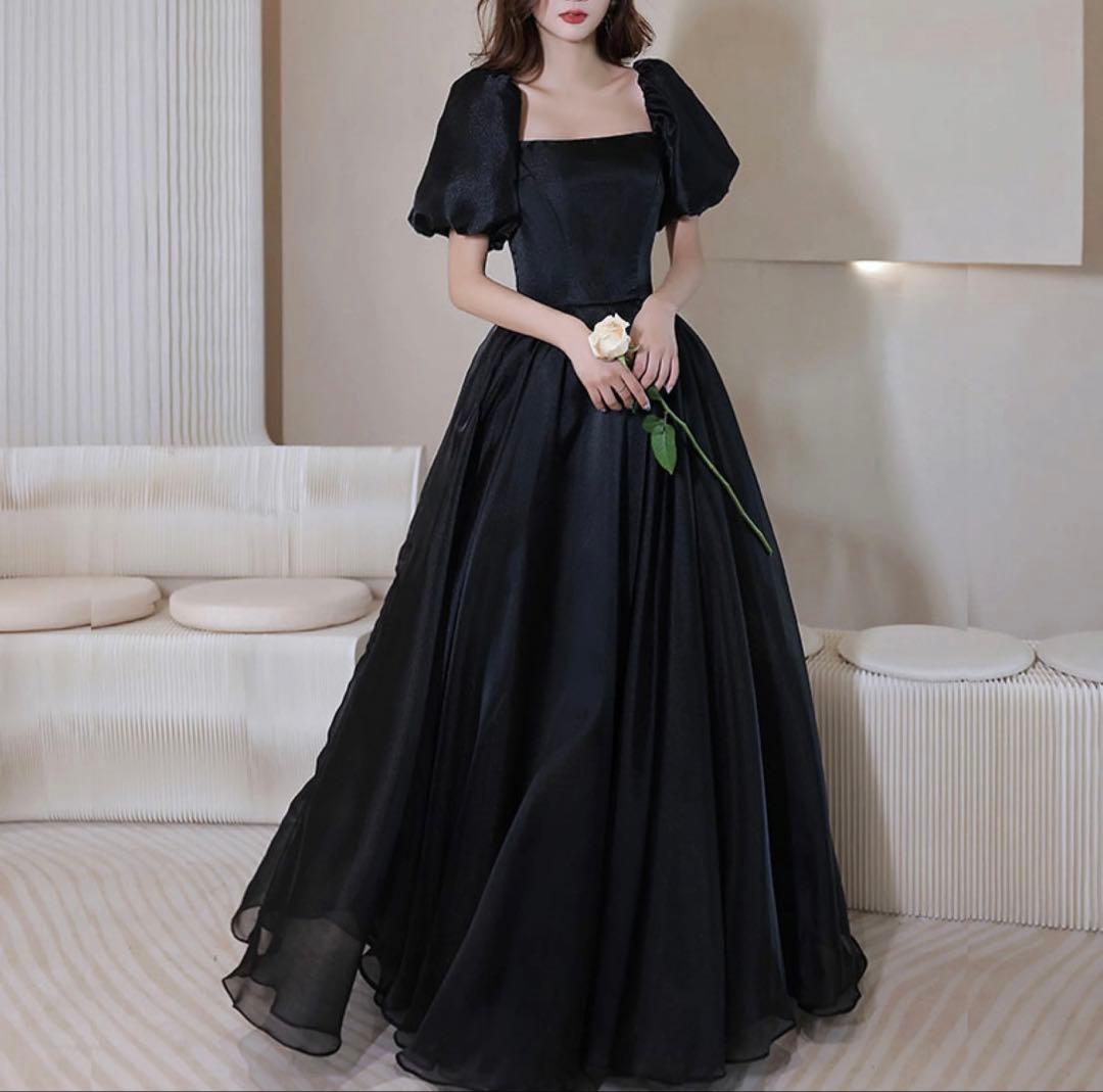 前撮り　ブラックパーティードレス