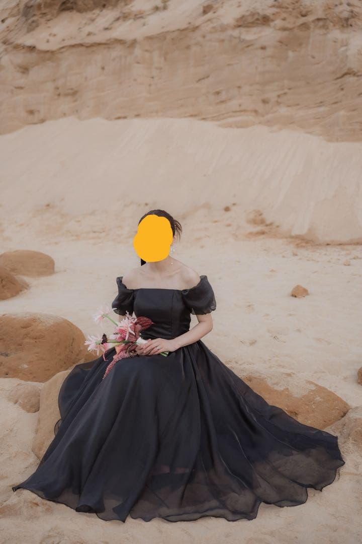 前撮り　ブラックパーティードレス