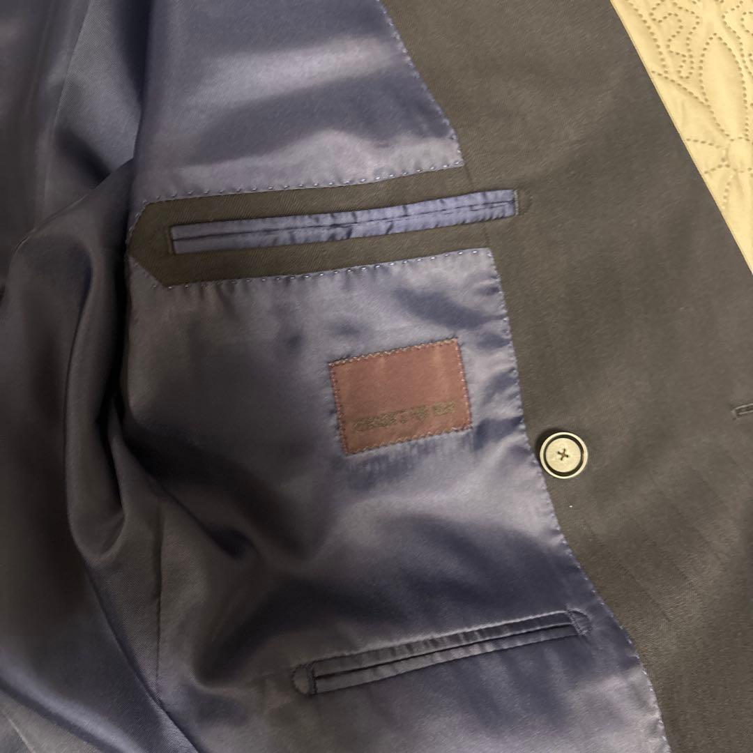 ya4Sスリムパーソンズダークブルー ダブルブレスト ビジネススーツ