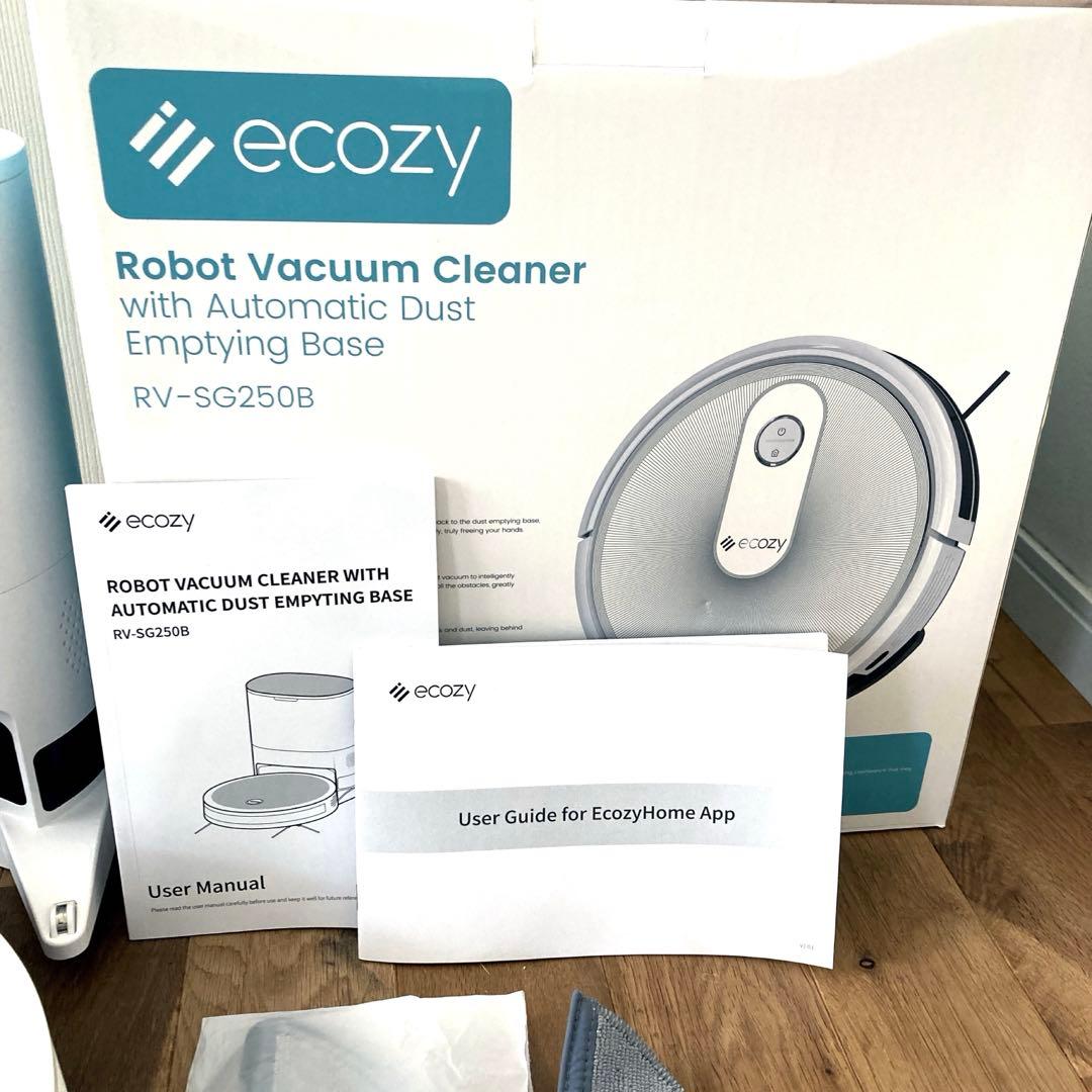 【美品】ecozy ロボット掃除機 RV-SG250B ステーション付　自動　箱