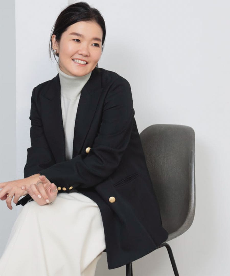 Demi-Luxe BEAMS / ドライギャバジン ダブルジャケット　ブラック