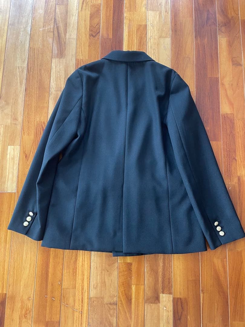 Demi-Luxe BEAMS / ドライギャバジン ダブルジャケット　ブラック