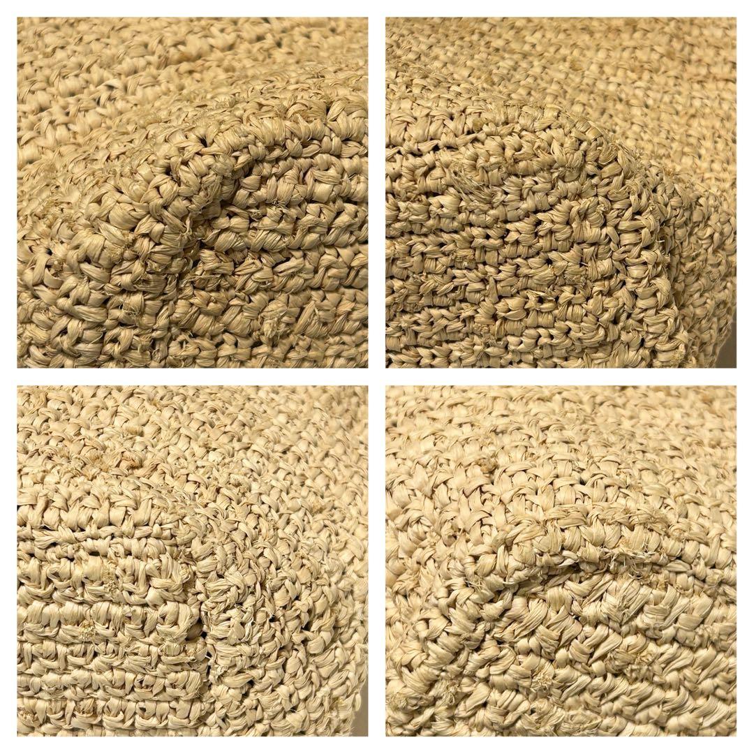 ヘレンカミンスキー ラフィア×レザー トートバッグ ベージュ