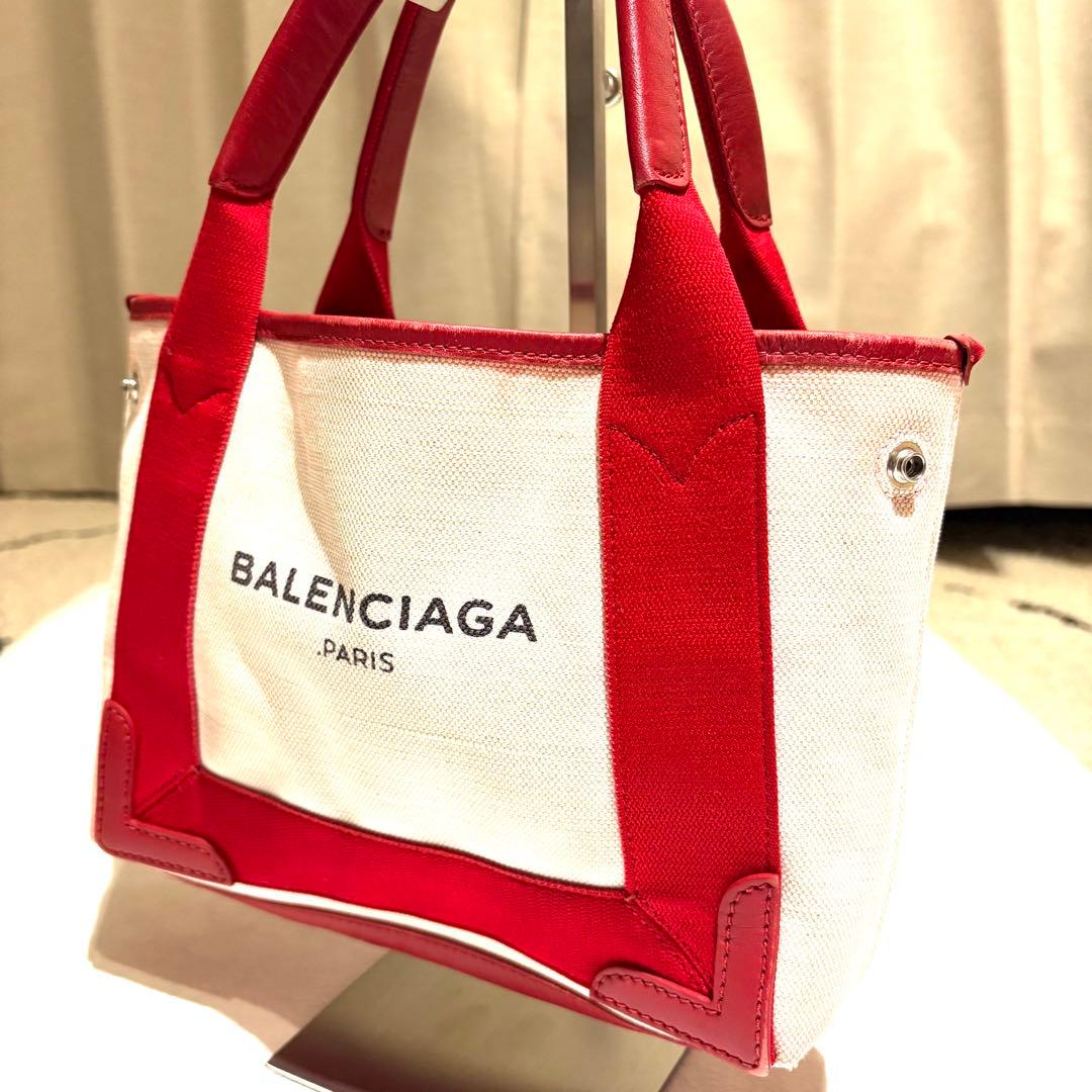 BALENCIAGA　バレンシアガ　ハンドバッグ　トートバッグ　ネイビーカバス