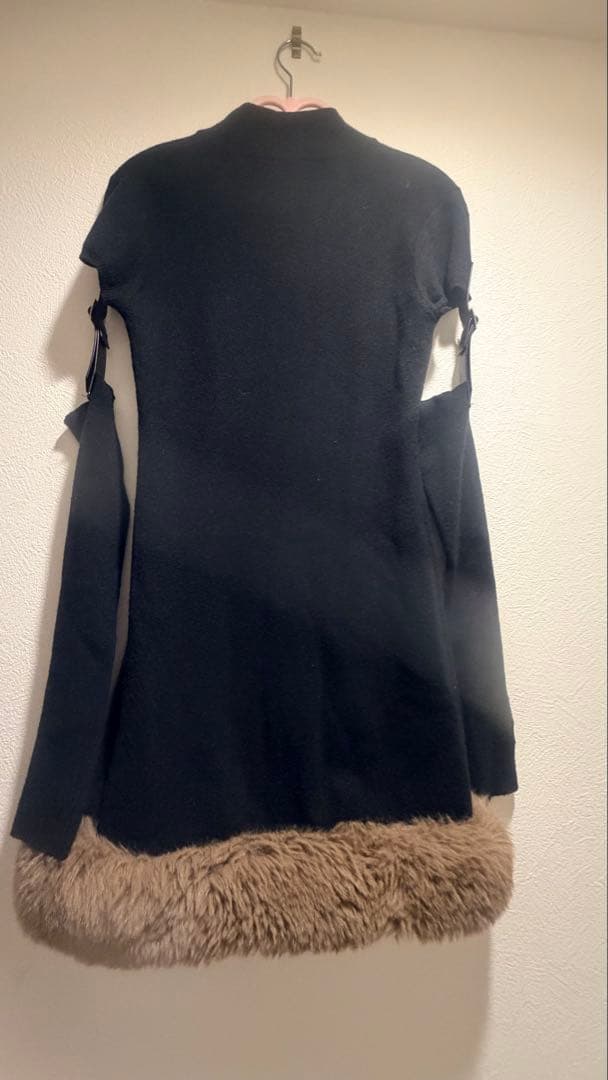 Belted fur knit dress Randy ワンピース